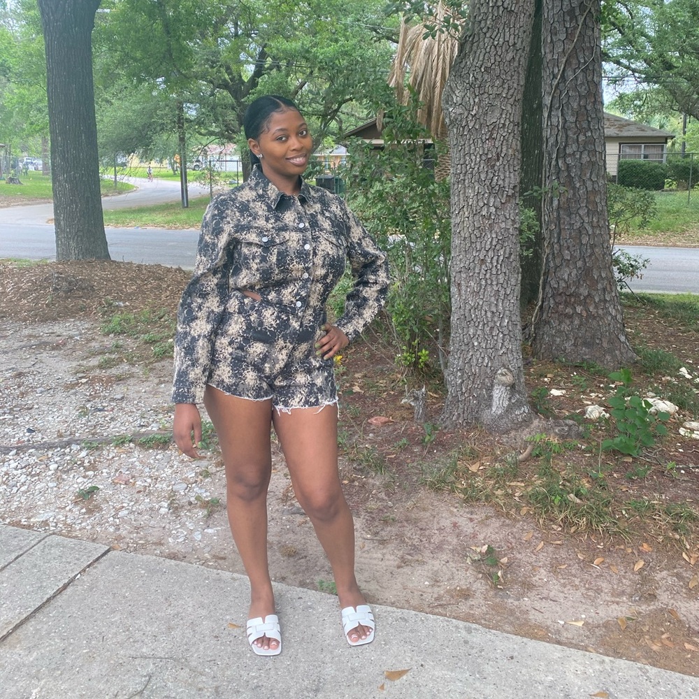 Tie-Dye Jean Romper